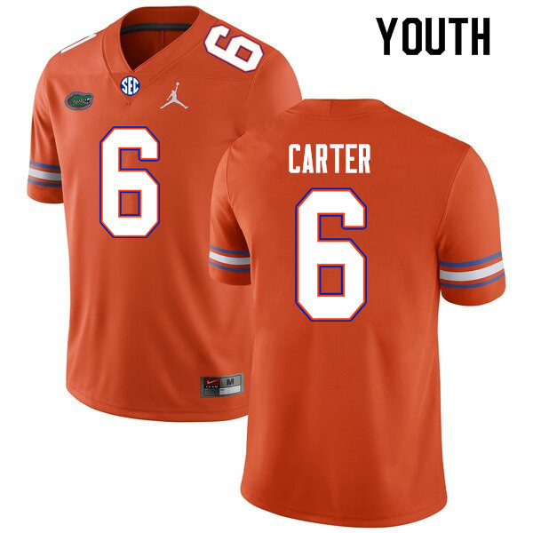 Youth #6 Zachary Carter Florida Gators College Football Jerseys Sale-Orange - Click Image to Close